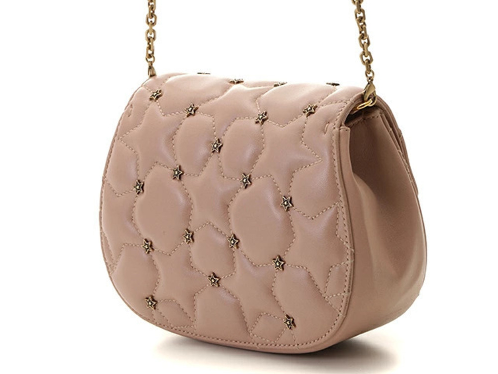 Christian Dior Star Studded Chain Shoulder Bag Beige Cream Pink Lambskin - Picture 2 of 9